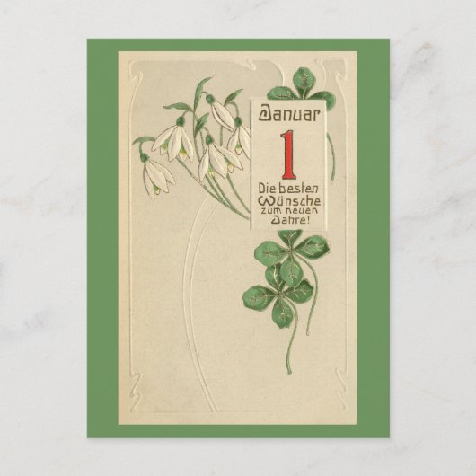 Cartes Pour Fêtes Annuelles Bonne année de Jugendstil d'Allemand (Devant)