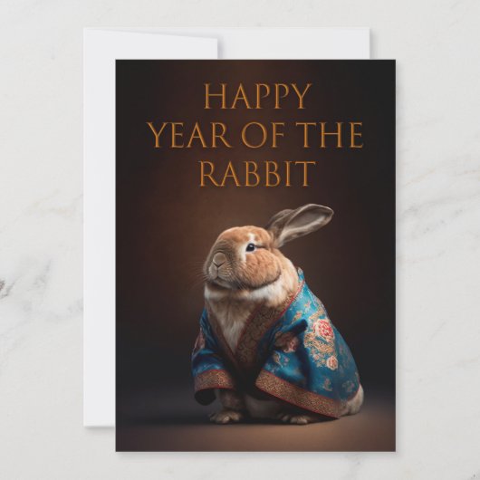Cartes Pour Fêtes Annuelles Bonne année du lapin (Devant)