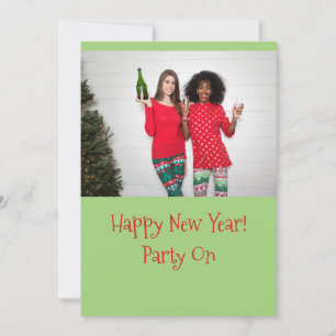 Cartes Pour Fêtes Annuelles Bonne année en buvant du champagne