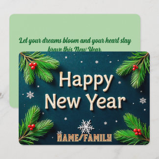 Cartes Pour Fêtes Annuelles Bonne Année en lettres dorées