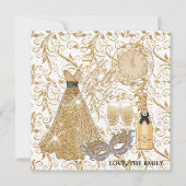 Cartes Pour Fêtes Annuelles Bonne année en or (Devant)