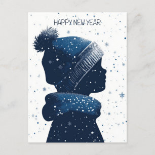 Cartes Pour Fêtes Annuelles Bonne année enfant Sillhouette