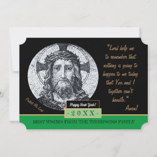 Cartes Pour Fêtes Annuelles Bonne année et prière Jésus Christ "Protégez-moi"