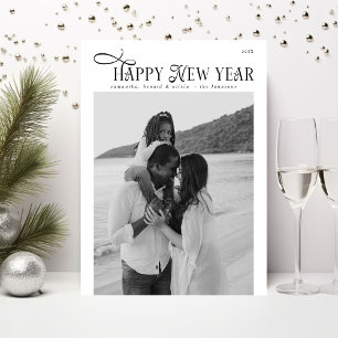 Cartes Pour Fêtes Annuelles Bonne Année Famille Moderne Chic Collage de 4 Phot