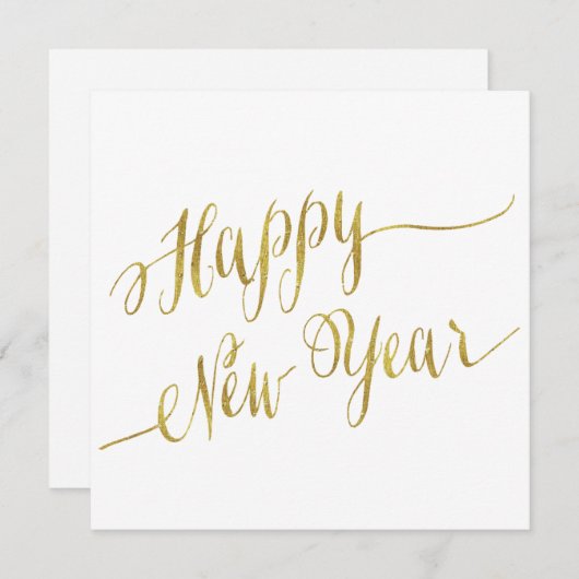 Cartes Pour Fêtes Annuelles Bonne année Faux Gold Foil Salutation