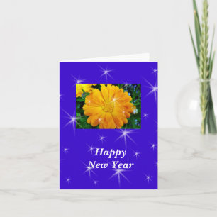 Cartes Pour Fêtes Annuelles Bonne année fleur de marguerite jaune