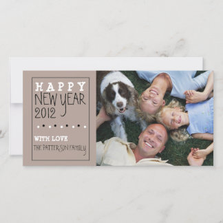 Cartes Pour Fêtes Annuelles Bonne année Fun Sketch Tan Blanc Noir