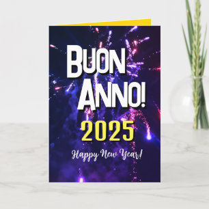 Cartes Pour Fêtes Annuelles Bonne année italienne Auguri di Buon Anno 2025