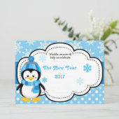 Cartes Pour Fêtes Annuelles Bonne année manchot 2017 (Debout devant)