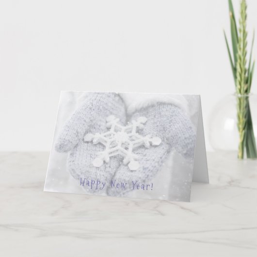 Cartes Pour Fêtes Annuelles Bonne année ! - Mignons Mittens à neige (Devant)