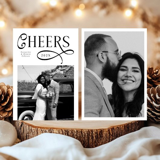 Cartes Pour Fêtes Annuelles Bonne année Moderne Chic Élégant 2 Photo