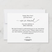 Cartes Pour Fêtes Annuelles Bonne Année Nous avons déménagé Annonce de changem (Dos)