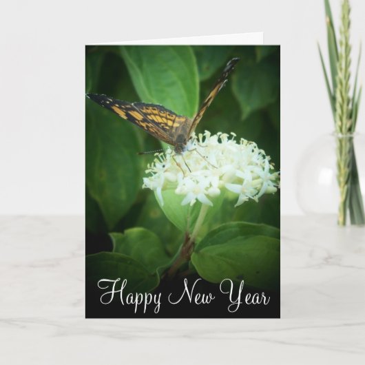 Cartes Pour Fêtes Annuelles Bonne année/ Papillon (Devant)