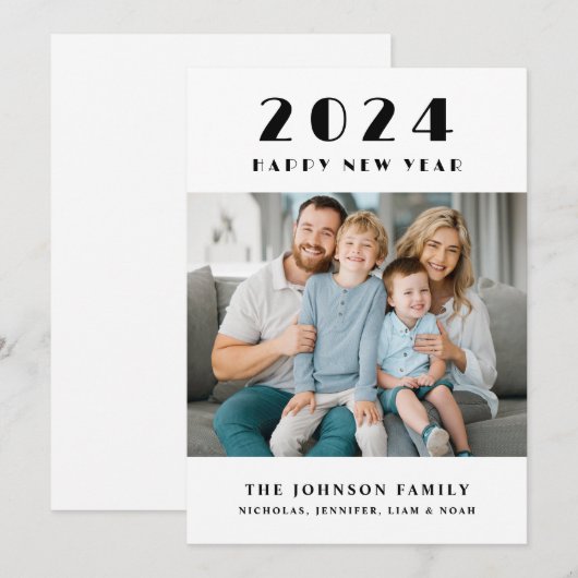 Cartes Pour Fêtes Annuelles Bonne année photo (Devant / Derrière)