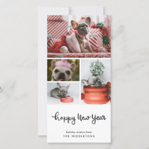 Cartes Pour Fêtes Annuelles Bonne année Photo de chien Décontracté moderne
