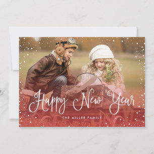 Cartes Pour Fêtes Annuelles Bonne année photo de neige