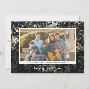 Cartes Pour Fêtes Annuelles Bonne Année Photo Étoile Confettis