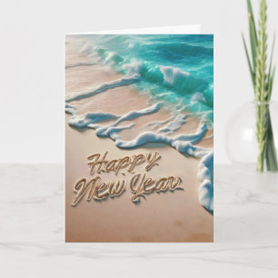 Cartes Pour Fêtes Annuelles Bonne année Plage tropicale