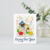 Cartes Pour Fêtes Annuelles Bonne Année Pug (Debout devant)