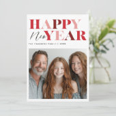 Cartes Pour Fêtes Annuelles Bonne année Red Design (Debout devant)