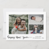 Cartes Pour Fêtes Annuelles Bonne année | Script moderne Multi Photo (Devant)