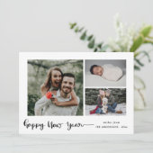 Cartes Pour Fêtes Annuelles Bonne année | Script moderne Multi Photo (Debout devant)