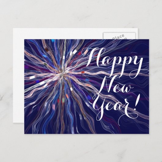 Cartes Pour Fêtes Annuelles "Bonne année" Star de Fête Ruban (Devant / Derrière)