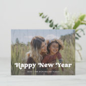 Cartes Pour Fêtes Annuelles Bonne année | Superposition photo Boho simple (Debout devant)