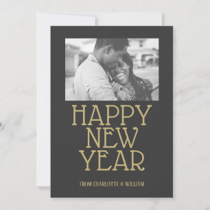 Cartes Pour Fêtes Annuelles Bonne année Typographie moderne Personnalisée