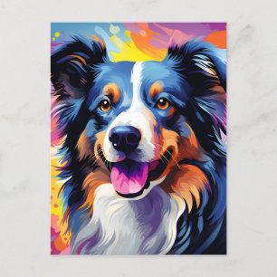 Cartes Pour Fêtes Annuelles Bonne aquarelle Sunny Puppy