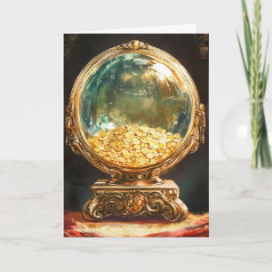 Cartes Pour Fêtes Annuelles Bonne Chance Argent Doré