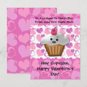 Cartes Pour Fêtes Annuelles Bonne Cupcake Valentine (Devant / Derrière)