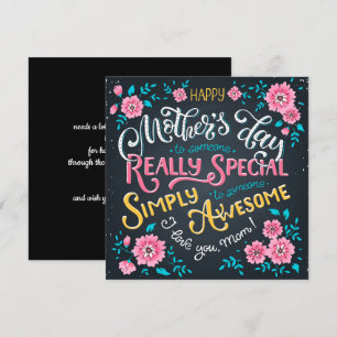 Cartes Pour Fêtes Annuelles Bonne fête des mères   à Special and Awesome Mom