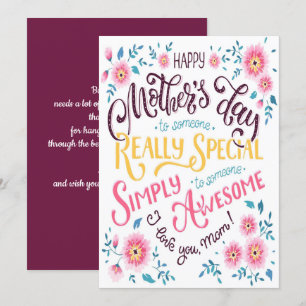 Cartes Pour Fêtes Annuelles Bonne fête des mères   à Special and Awesome Mom