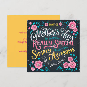 Cartes Pour Fêtes Annuelles Bonne fête des mères   à Special and Awesome Mom