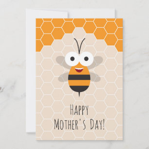 Cartes Pour Fêtes Annuelles Bonne fête des mères mignonne Miel Bee Honeycomb