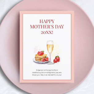 Cartes Pour Fêtes Annuelles Bonne Fête des mères Pink Watercolor Longue distan