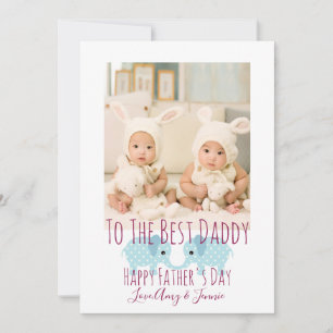 Cartes Pour Fêtes Annuelles Bonne Fête des pères Custom Photo Twins