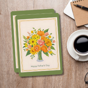 Cartes Pour Fêtes Annuelles Bonne Fête des pères Floral Bouquet Card