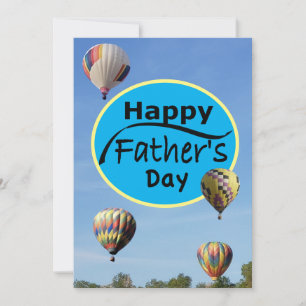 Cartes Pour Fêtes Annuelles Bonne Fête des Pères Montgolfière Simple Bleu 