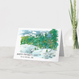 Cartes Pour Fêtes Annuelles Bonne Fête des pères Son Mountain Vista Evergreens