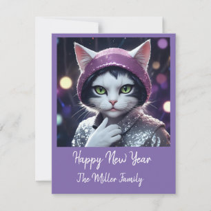 Cartes Pour Fêtes Annuelles Bonne fête du Nouvel An - Chat déguisé