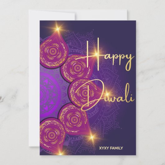 Cartes Pour Fêtes Annuelles Bonne fête indienne Diwali (Devant)