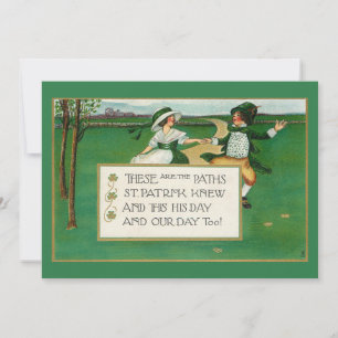 Cartes Pour Fêtes Annuelles Bonne fête Vintage des enfants irlandais St. Patri