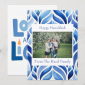 Cartes Pour Fêtes Annuelles Bonne Hanoukka (Devant / Derrière)