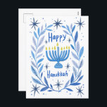 Cartes Pour Fêtes Annuelles Bonne Hanoukka Botanical Menorah Aquarelle<br><div class="desc">Dessin doux pour souhaiter à quelqu'un d'hanoukka heureux! Cliquez sur "modifier en utilisant l'outil de conception" pour ajouter votre propre texte. Également disponible en tant que carte de voeux ou téléchargement numérique pour envoyer instantanément par e-mail ou SMS. Consultez ma boutique pour en savoir plus ou faites-moi savoir si vous...</div>