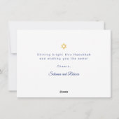 Cartes Pour Fêtes Annuelles Bonne Hanoukka Gold Script Holiday Card (Dos)