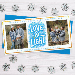 Cartes Pour Fêtes Annuelles Bonne Hanoukka Love and Light Holiday Card