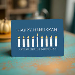 Cartes Pour Fêtes Annuelles Bonne Hanoukka | Salutation aux chandelles simple<br><div class="desc">Il s'agit d'un design simple,  minimaliste et moderne des chandeliers de la Menorah ou du temple.</div>