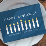 Cartes Pour Fêtes Annuelles Bonne Hanoukka | Salutation aux chandelles simple<br><div class="desc">Il s'agit d'un design simple,  minimaliste et moderne des chandeliers de la Menorah ou du temple.</div>